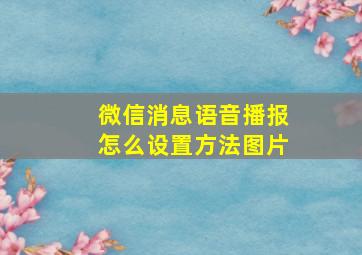 微信消息语音播报怎么设置方法图片