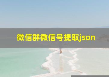 微信群微信号提取json