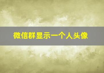 微信群显示一个人头像