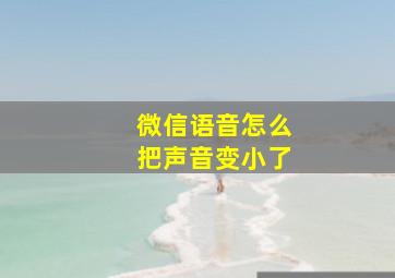 微信语音怎么把声音变小了