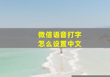 微信语音打字怎么设置中文