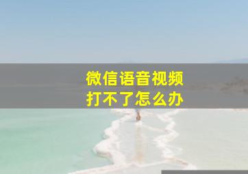 微信语音视频打不了怎么办