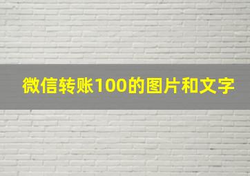 微信转账100的图片和文字