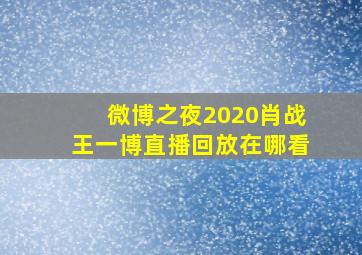 微博之夜2020肖战王一博直播回放在哪看