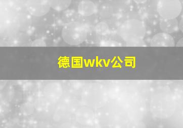 德国wkv公司