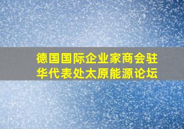 德国国际企业家商会驻华代表处太原能源论坛