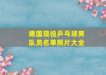 德国现役乒乓球男队员名单照片大全