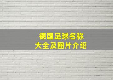 德国足球名称大全及图片介绍