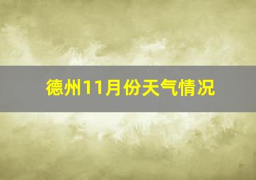 德州11月份天气情况