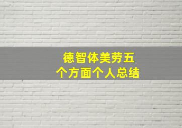 德智体美劳五个方面个人总结