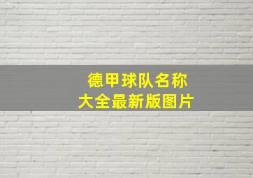 德甲球队名称大全最新版图片