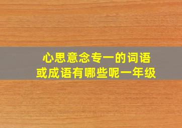 心思意念专一的词语或成语有哪些呢一年级