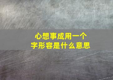 心想事成用一个字形容是什么意思