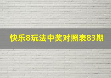 快乐8玩法中奖对照表83期