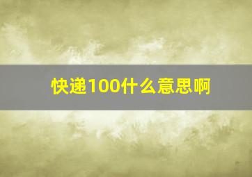 快递100什么意思啊