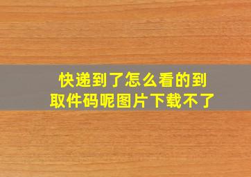 快递到了怎么看的到取件码呢图片下载不了