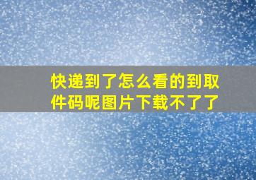 快递到了怎么看的到取件码呢图片下载不了了