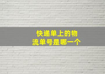 快递单上的物流单号是哪一个