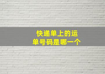 快递单上的运单号码是哪一个