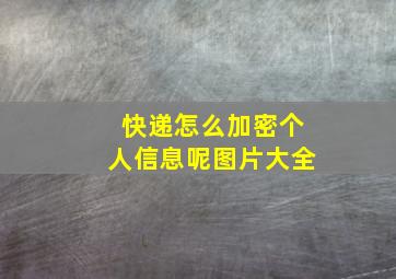 快递怎么加密个人信息呢图片大全