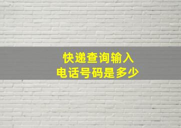 快递查询输入电话号码是多少