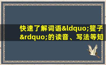 快速了解词语“籰子”的读音、写法等知识点