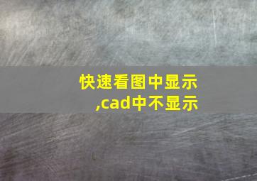 快速看图中显示,cad中不显示