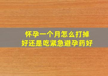 怀孕一个月怎么打掉好还是吃紧急避孕药好