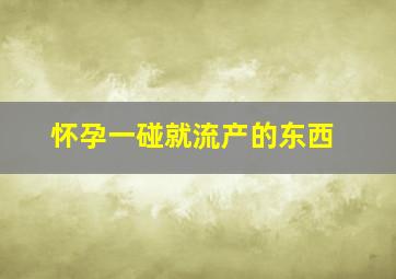 怀孕一碰就流产的东西