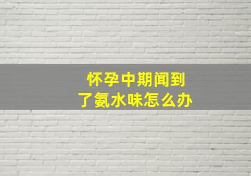 怀孕中期闻到了氨水味怎么办