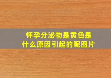 怀孕分泌物是黄色是什么原因引起的呢图片