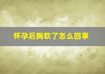 怀孕后胸软了怎么回事