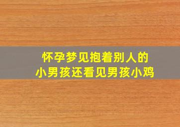 怀孕梦见抱着别人的小男孩还看见男孩小鸡