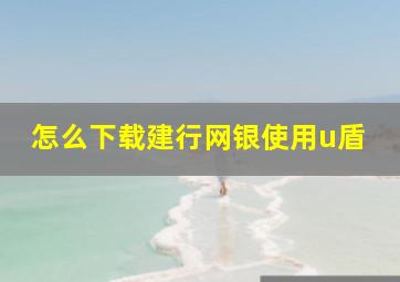 怎么下载建行网银使用u盾