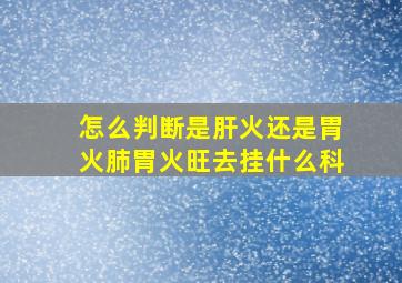 怎么判断是肝火还是胃火肺胃火旺去挂什么科