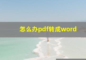 怎么办pdf转成word