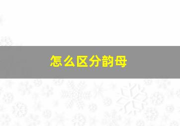 怎么区分韵母