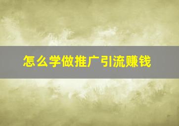 怎么学做推广引流赚钱