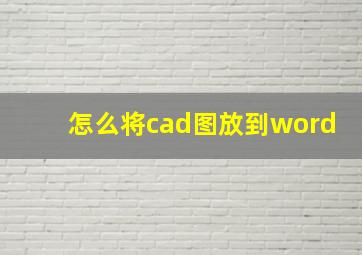 怎么将cad图放到word