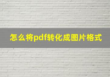 怎么将pdf转化成图片格式