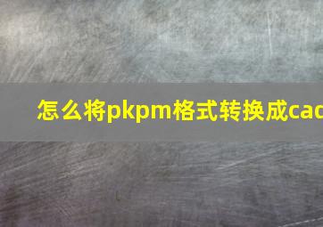 怎么将pkpm格式转换成cad