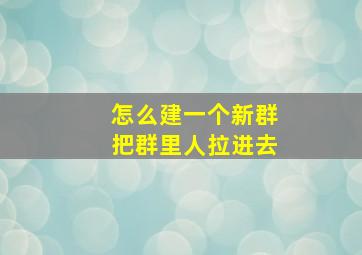 怎么建一个新群把群里人拉进去