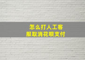 怎么打人工客服取消花呗支付