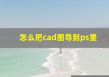 怎么把cad图导到ps里