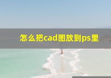 怎么把cad图放到ps里