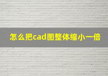 怎么把cad图整体缩小一倍