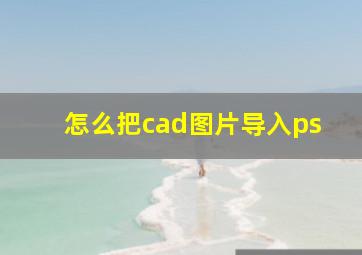 怎么把cad图片导入ps