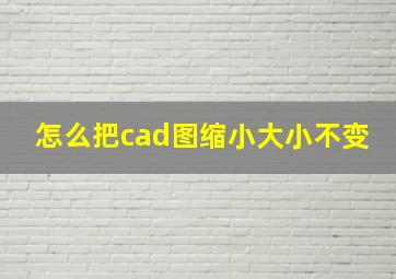 怎么把cad图缩小大小不变