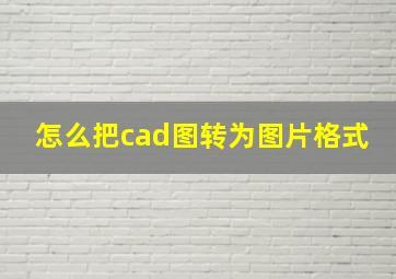 怎么把cad图转为图片格式