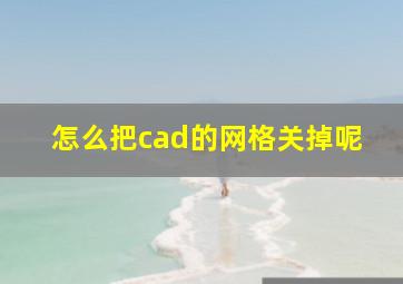 怎么把cad的网格关掉呢